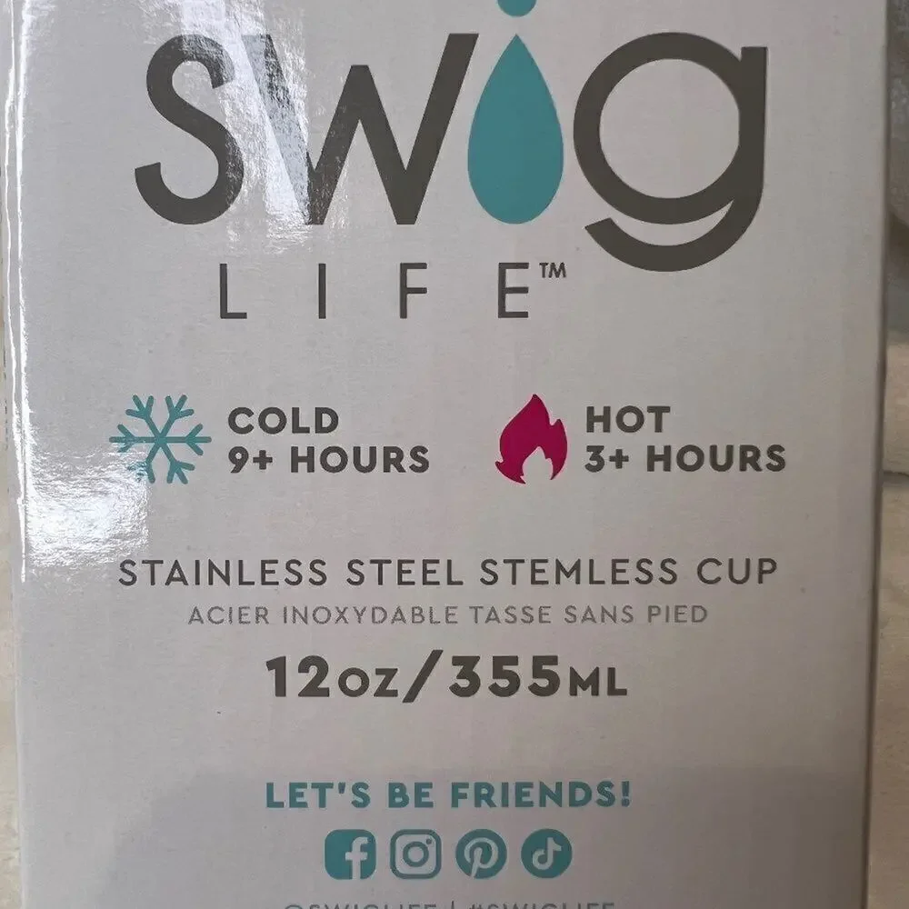 SWIG stainless steel rose gold stemless 12 oz cup NEW!